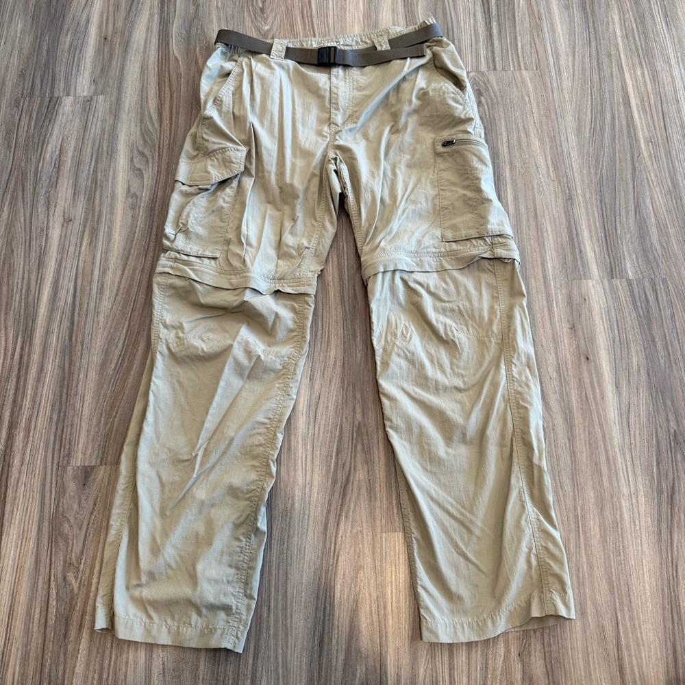Columbia Omni-Shade Convertible Men's Light Tan Cargo Pants Sun Protect - Picture 2 of 13